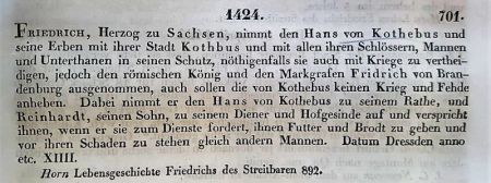 Johann III. begibt sich in den Schutz des Sächsischen Kurfürsten