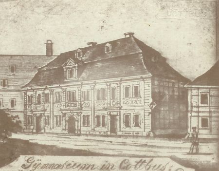 Ansicht der Lateinschule, um 1860